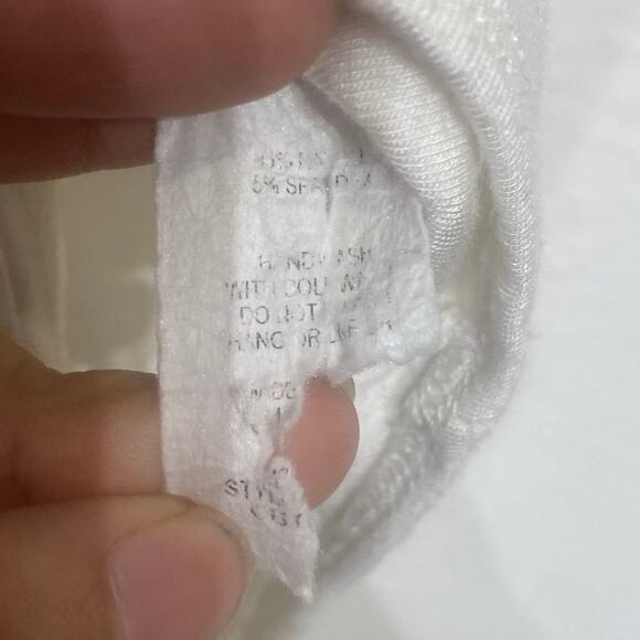 Wasabi + Mint White Square Neck Bodysuit Sz L - Picture 6 of 12